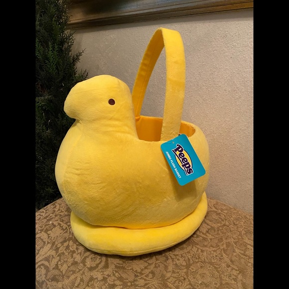 Jumbo Yellow Peeps Chick Easter Basket Plush